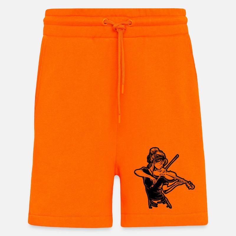 Geige Mädchen Zeichnung - Shorts - made by SPREAD - SUNSET ORANGE