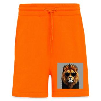 Lion stylé - Short bio décontracté fabriqué en UE - SUNSET ORANGE - Devant