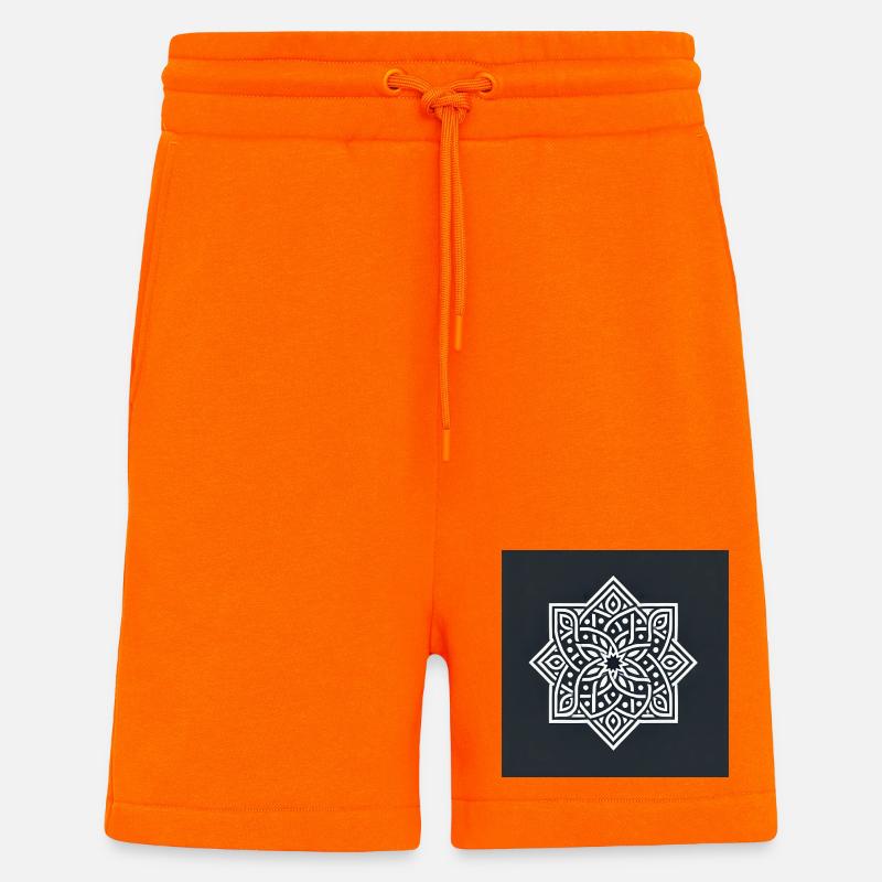 Geometrisches Mandala Design - Shorts - made by SPREAD - SUNSET ORANGE