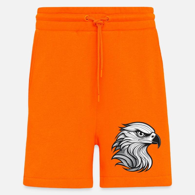 Expressionist eagle head-laying - Shorts - made by SPREAD - SUNSET ORANGE