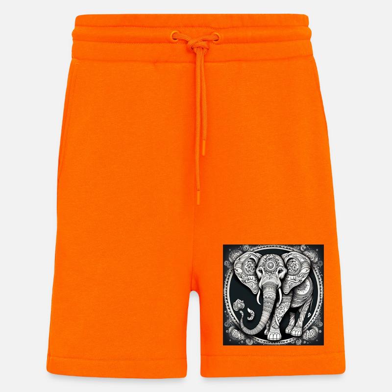 Éléphant - Short bio décontracté fabriqué en UE - SUNSET ORANGE