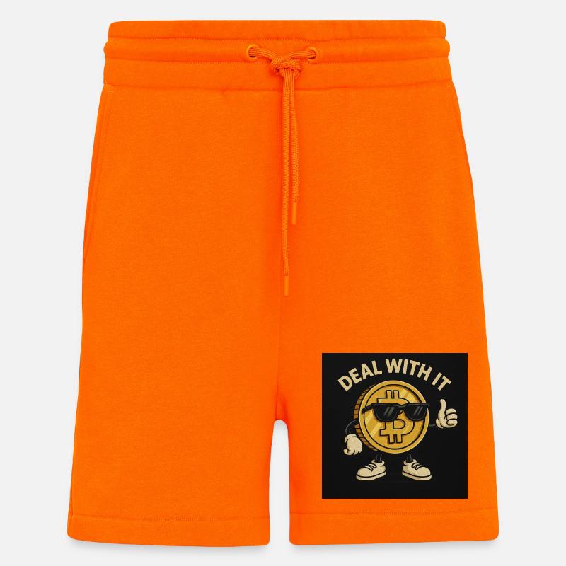 Le bitcoin - Short bio décontracté fabriqué en UE - SUNSET ORANGE