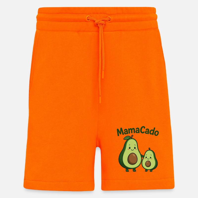 MamaCado – Avocado mit Herz - Shorts - made by SPREAD - SUNSET ORANGE