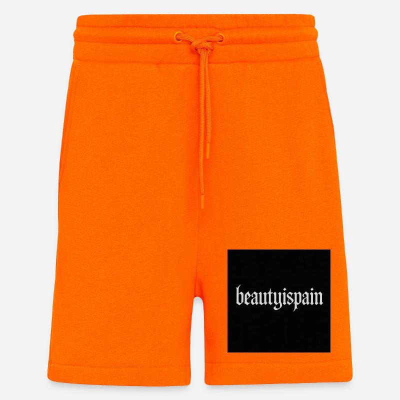  Gothic beautyispain text print - Shorts - made by SPREAD - SUNSET ORANGE