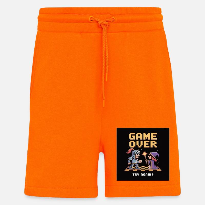 Game Over Pixel Duel Design - Shorts - made by SPREAD - SUNSET ORANGE