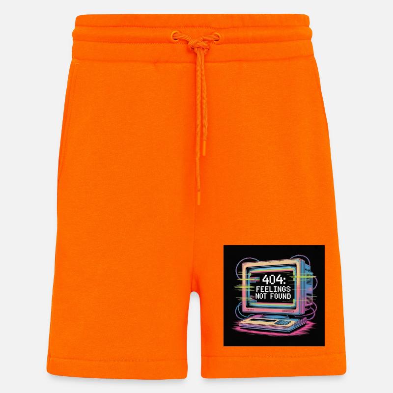 Retro Computer 404 Kein Gefühl - Shorts - made by SPREAD - SUNSET ORANGE