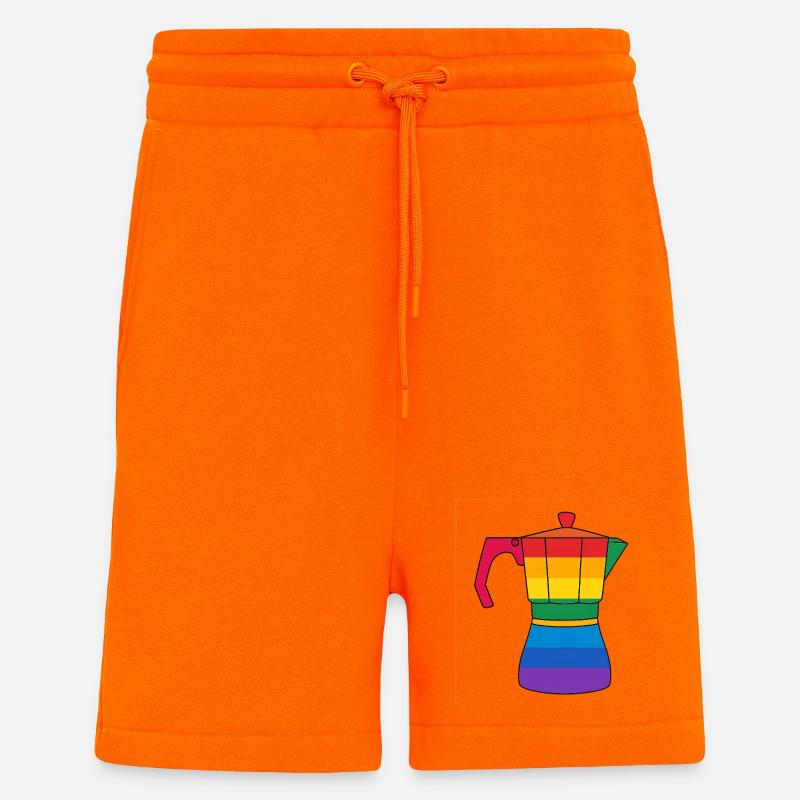 Lebendige Regenbogen-Kaffeemaschine - Shorts - made by SPREAD - SUNSET ORANGE