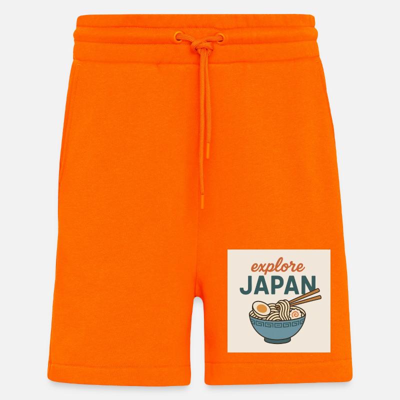 explore Japan Ramen - Short bio décontracté fabriqué en UE - SUNSET ORANGE
