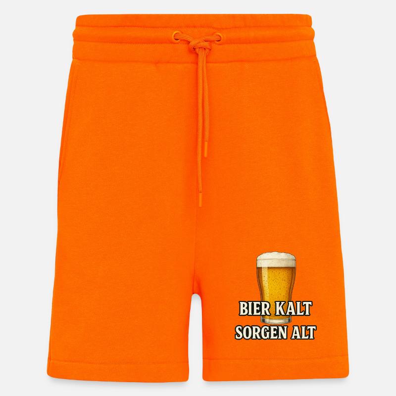 Conception de citation de bière fraîche - Short bio décontracté fabriqué en UE - SUNSET ORANGE