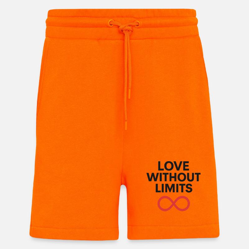 Love Without Limits Infinity Design - Shorts - made by SPREAD - SUNSET ORANGE
