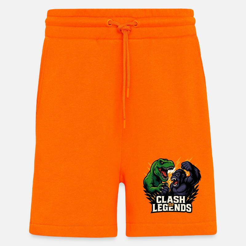 Dino gegen Gorilla - Shorts - made by SPREAD - SUNSET ORANGE