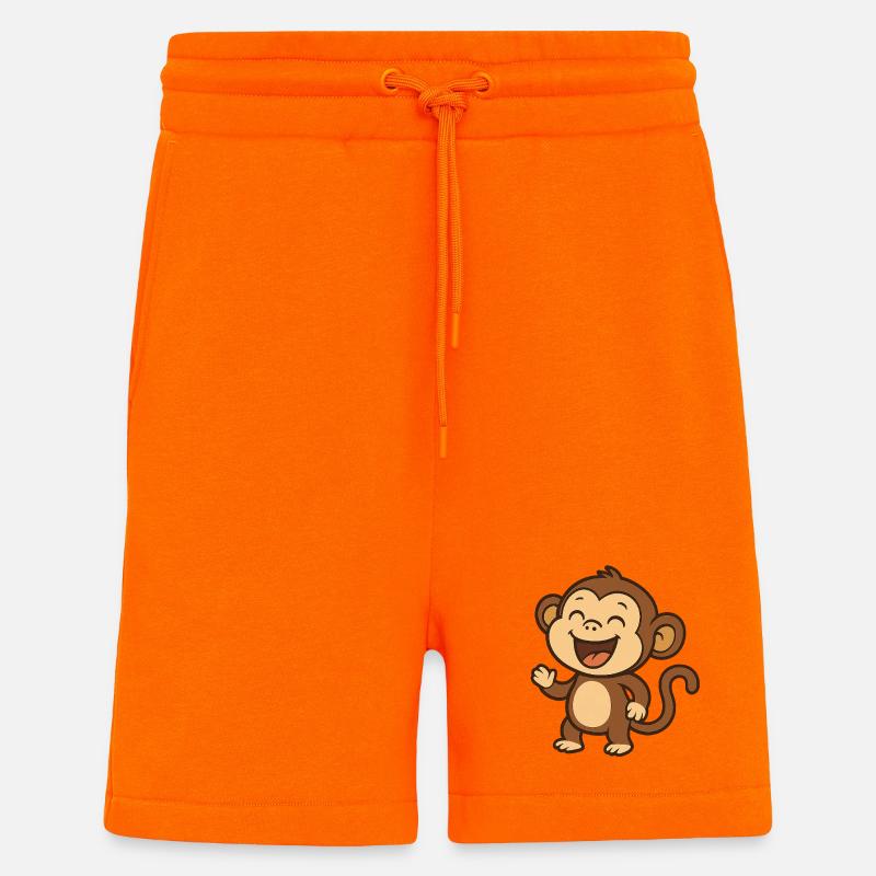 Lachender_Affee - Short bio décontracté fabriqué en UE - SUNSET ORANGE