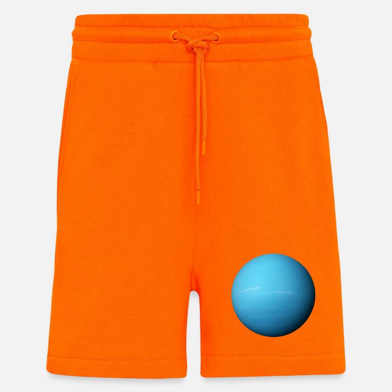 Uranus - Planète Uranus - Short bio décontracté fabriqué en UE - SUNSET ORANGE