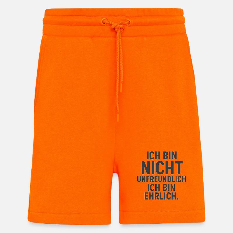 Hostile Honnête - Sombre - Short bio décontracté fabriqué en UE - SUNSET ORANGE