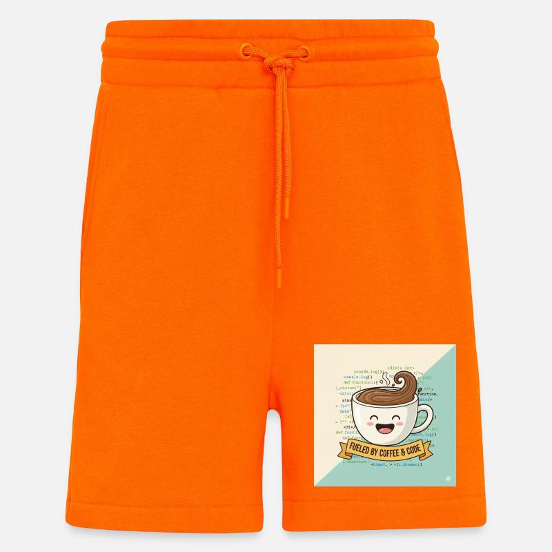 Happy Coffee Becher und Code - Shorts - made by SPREAD - SUNSET ORANGE