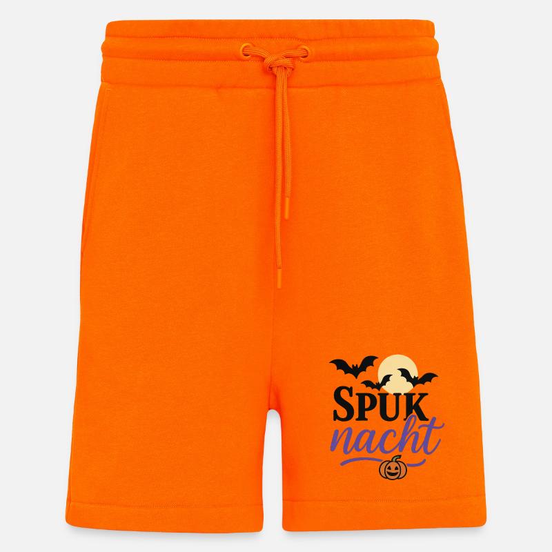 Conception d’Halloween de la nuit hantée - Short bio décontracté fabriqué en UE - SUNSET ORANGE