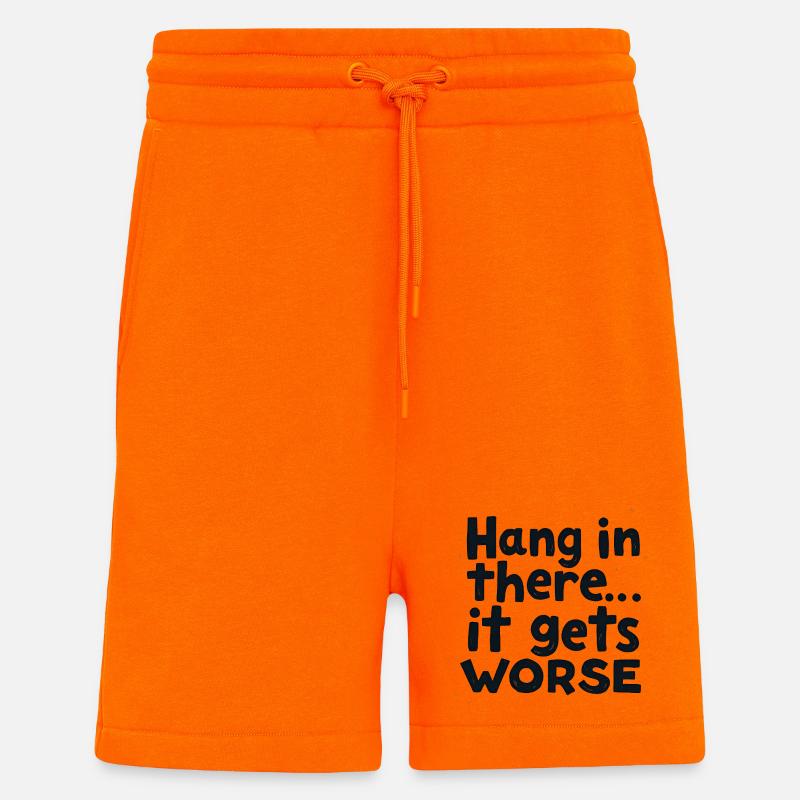 Restez à l’écoute, ça empire - Short bio décontracté fabriqué en UE - SUNSET ORANGE