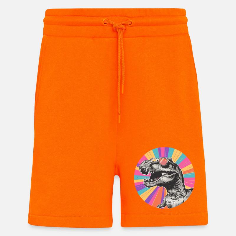 Dinosaur Comic with Sunglasses - Shorts - made by SPREAD - SUNSET ORANGE