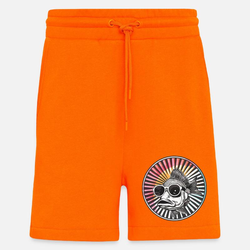 Fisch mit Sonnenbrille im Retro-Design - Shorts - made by SPREAD - SUNSET ORANGE