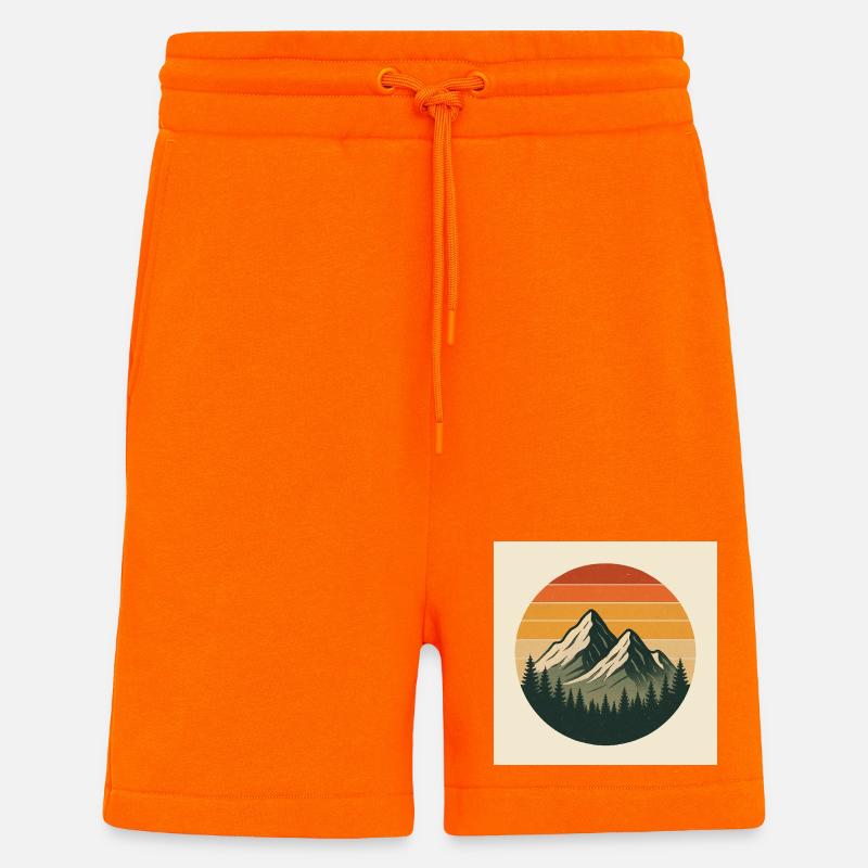 Sunset Summit Retro Circle - Shorts - made by SPREAD - SUNSET ORANGE