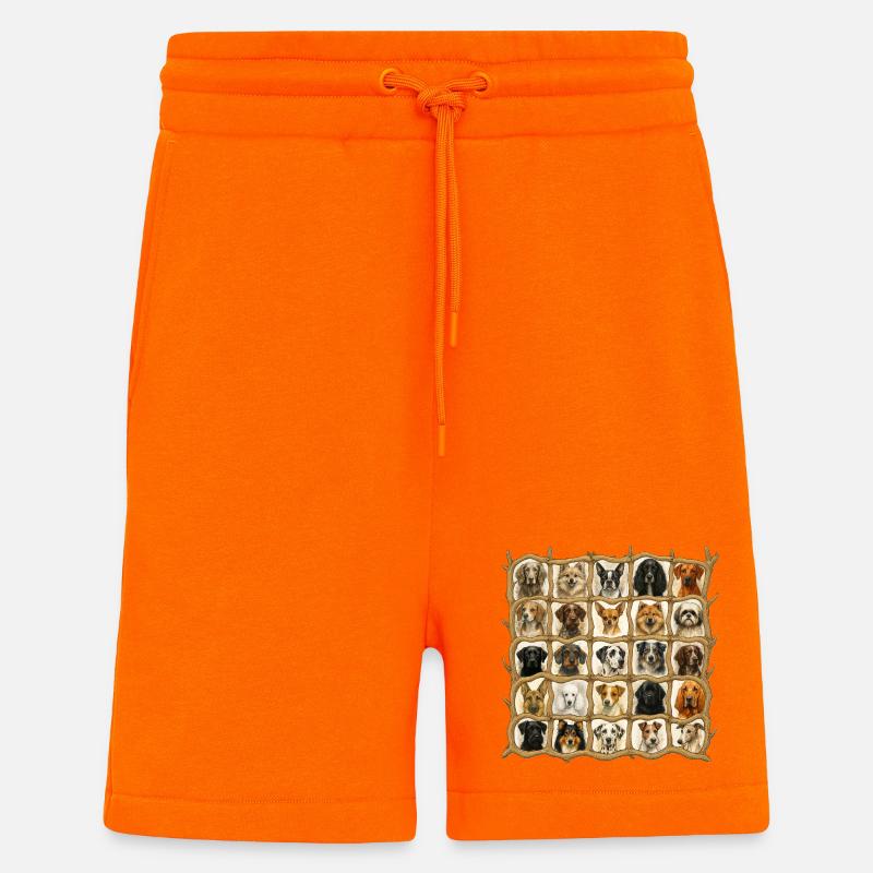 Chiens - Short bio décontracté fabriqué en UE - SUNSET ORANGE