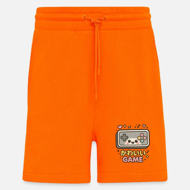 Kawaii Game Controller Illustration - Shorts - made by SPREAD - SUNSET ORANGE