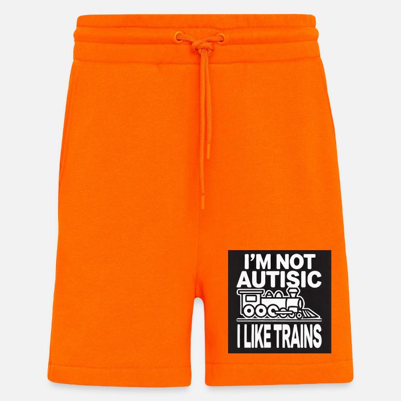 Train Passion Mème Graphique - Short bio décontracté fabriqué en UE - SUNSET ORANGE