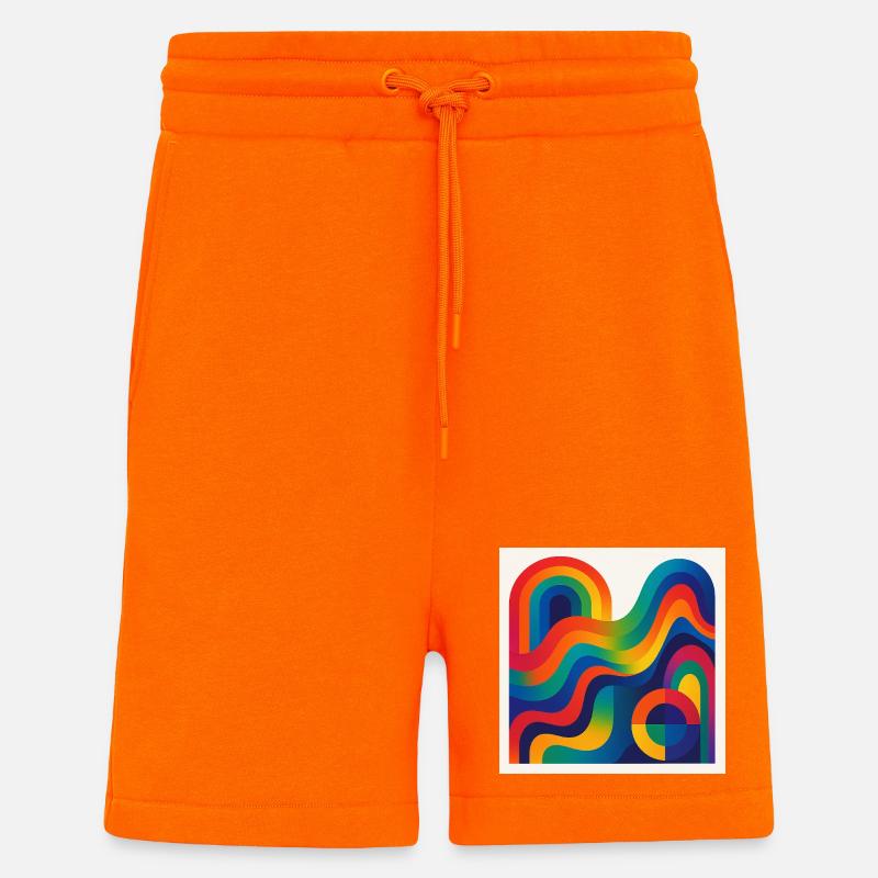 Regenbogenwellen Farbkunst - Shorts - made by SPREAD - SUNSET ORANGE