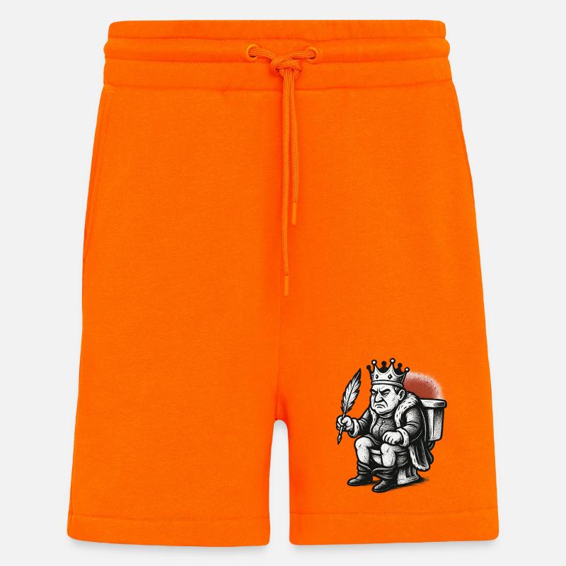 König auf Thron mit Feder - Shorts - made by SPREAD - SUNSET ORANGE