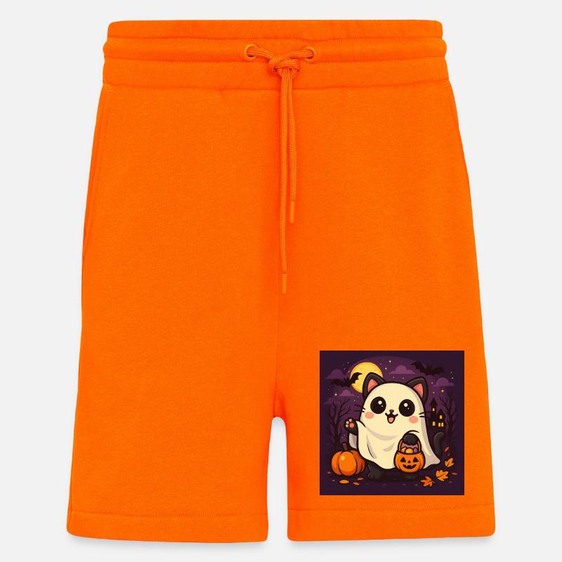 Kuschelige Halloween Geistkatze - Shorts - made by SPREAD - SUNSET ORANGE