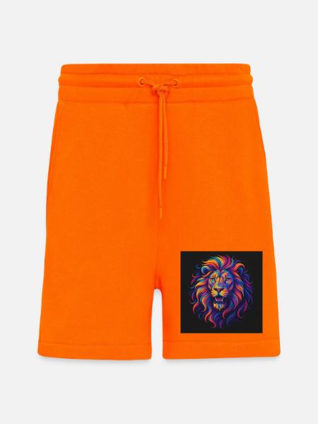 Neon Colors Lion Head Artwork - Shorts - made by SPREAD - SUNSET ORANGE