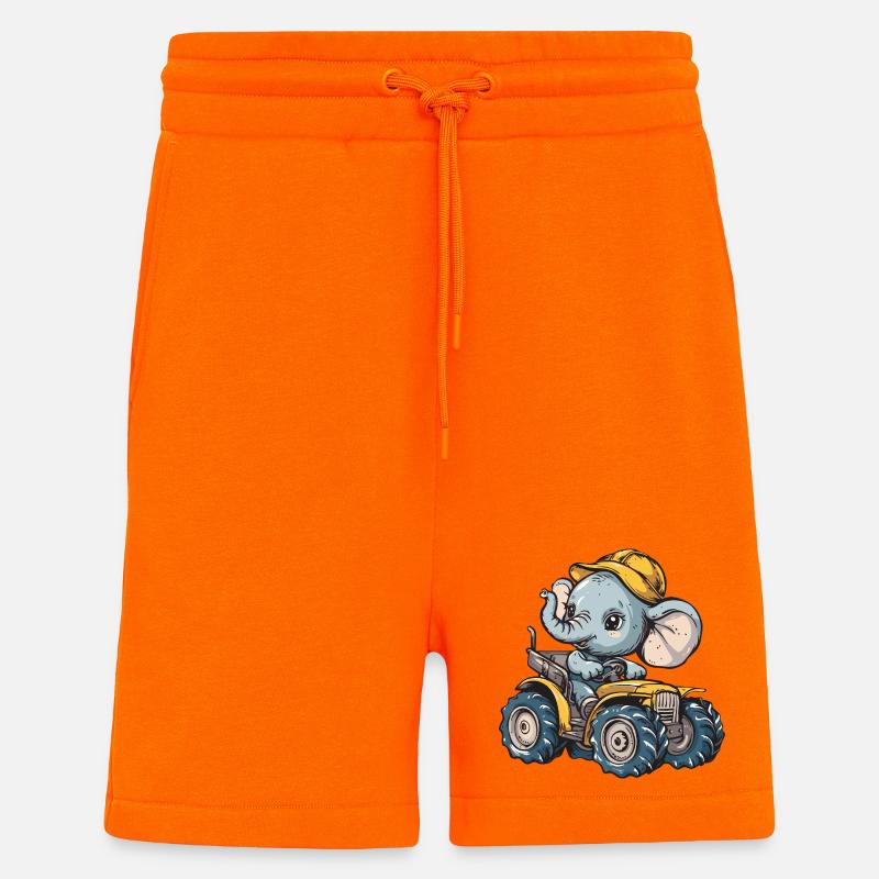 Elefant Traktor Farmer - Shorts - made by SPREAD - SUNSET ORANGE