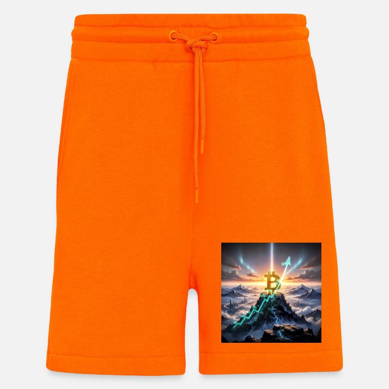 Bitcoin Gipfelaufstieg 3D - Shorts - made by SPREAD - SUNSET ORANGE