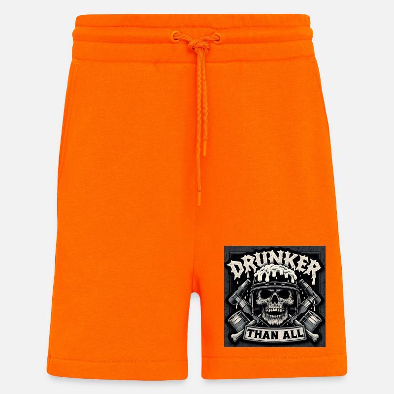 Drunker Than All Schädel - Shorts - made by SPREAD - SUNSET ORANGE