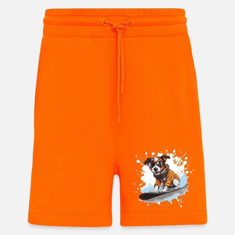 Jack Russel Terrier Hund Snowboard - Shorts - made by SPREAD - SUNSET ORANGE