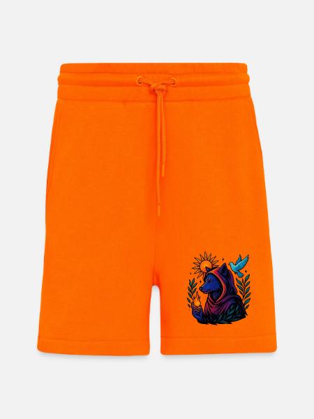 Flamme des Geistes – Kosmische Wolfskunst - Shorts - made by SPREAD - SUNSET ORANGE