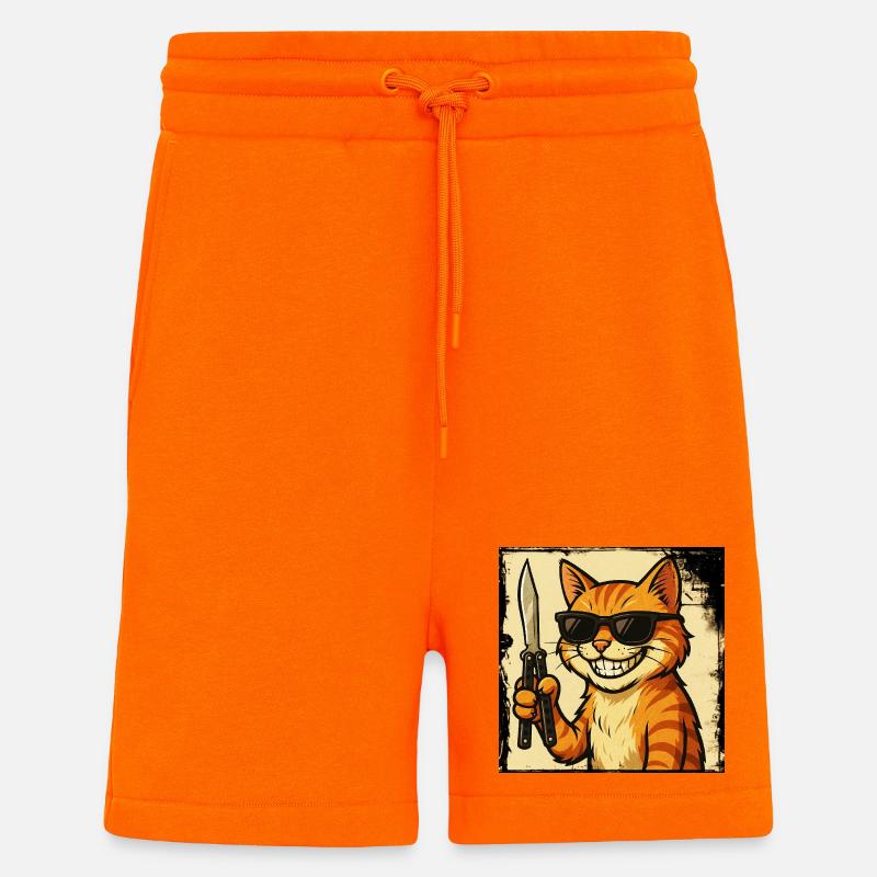 Balisong-Chat - Short bio décontracté fabriqué en UE - SUNSET ORANGE