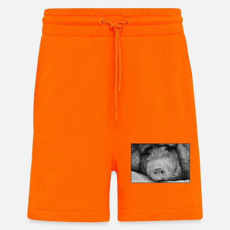 Le cochon avait <3 - Short bio décontracté fabriqué en UE - SUNSET ORANGE
