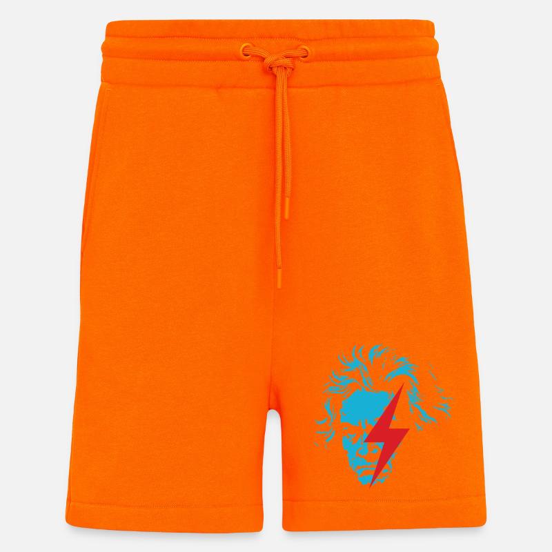 Visage bleu Beethoven avec éclair rouge - Short bio décontracté fabriqué en UE - SUNSET ORANGE