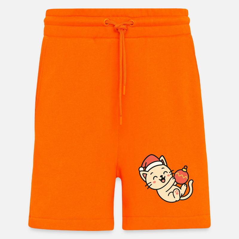 Bal de Noël amusant pour chatons - Short bio décontracté fabriqué en UE - SUNSET ORANGE