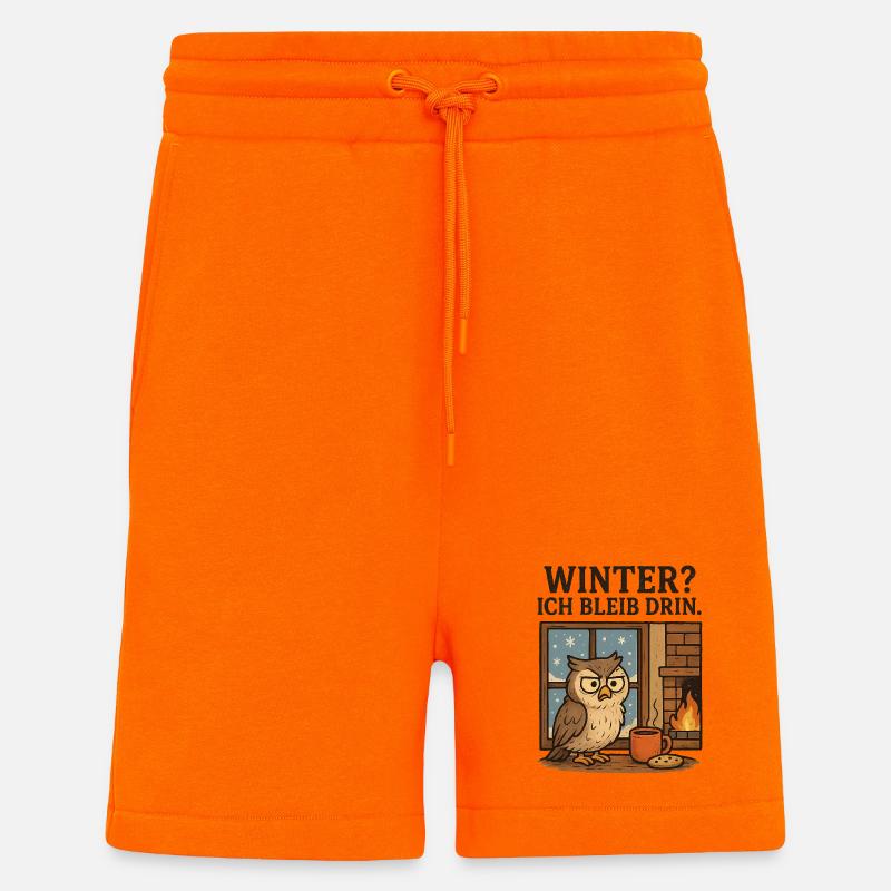 Winterstube Die Eule Bleibt Drin - Shorts - made by SPREAD - SUNSET ORANGE