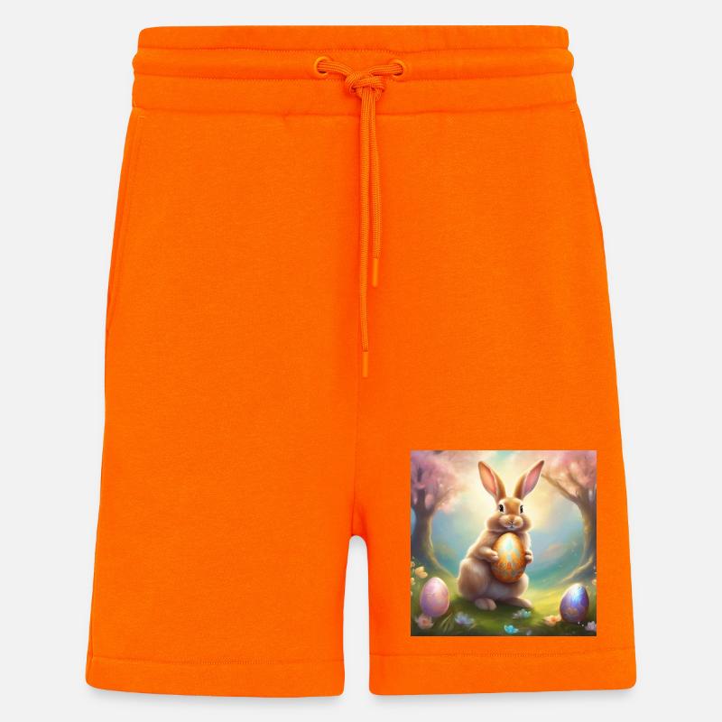 Spring bunny with gold Easter egg - Shorts - made by SPREAD - SUNSET ORANGE