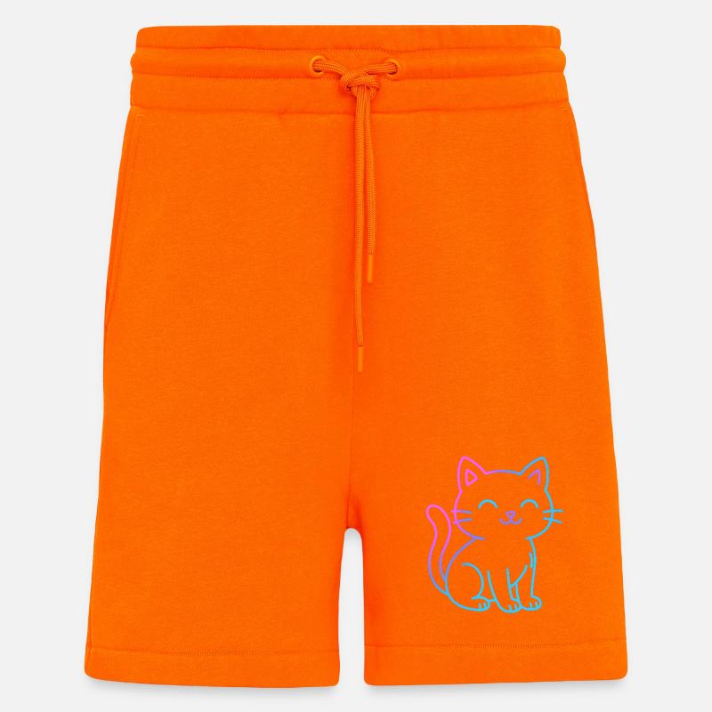 Neon-Gradient-Katzenfreund - Shorts - made by SPREAD - SUNSET ORANGE