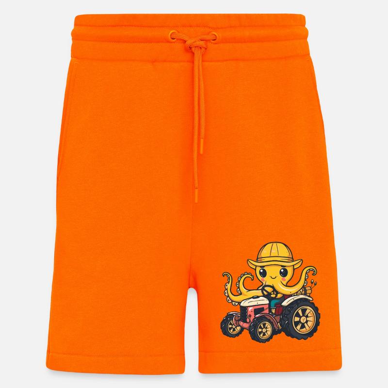 Exploitant de tracteurs pieuvres - Short bio décontracté fabriqué en UE - SUNSET ORANGE