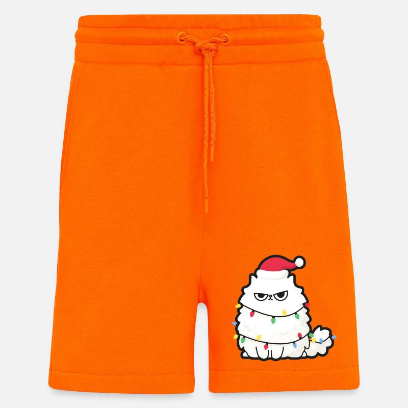 Grimmige Weihnachtskatze mit Lichtern - Shorts - made by SPREAD - SUNSET ORANGE