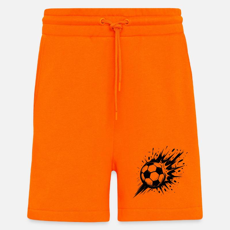 Exploding football in black and white - Shorts - made by SPREAD - SUNSET ORANGE