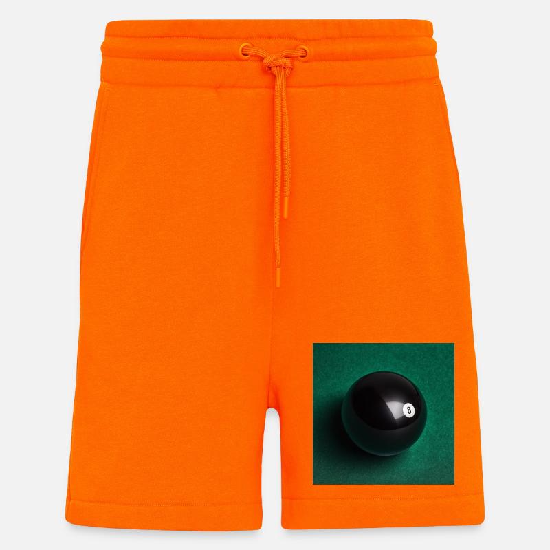 Schwarzer 8-Ball auf Filz - Shorts - made by SPREAD - SUNSET ORANGE