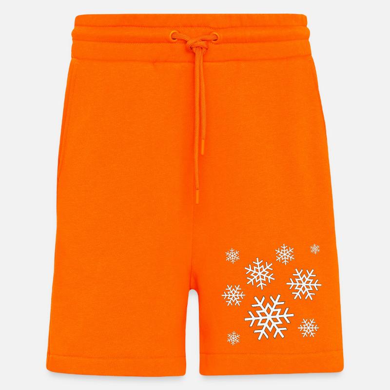 Weisse Schneeflocken Winter Feeling Motiv  - Shorts - made by SPREAD - SUNSET ORANGE