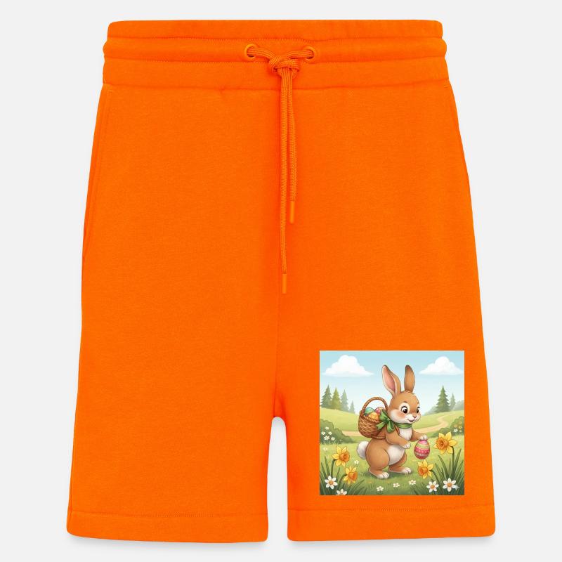 Osterhase mit Korb und Eiern - Shorts - made by SPREAD - SUNSET ORANGE