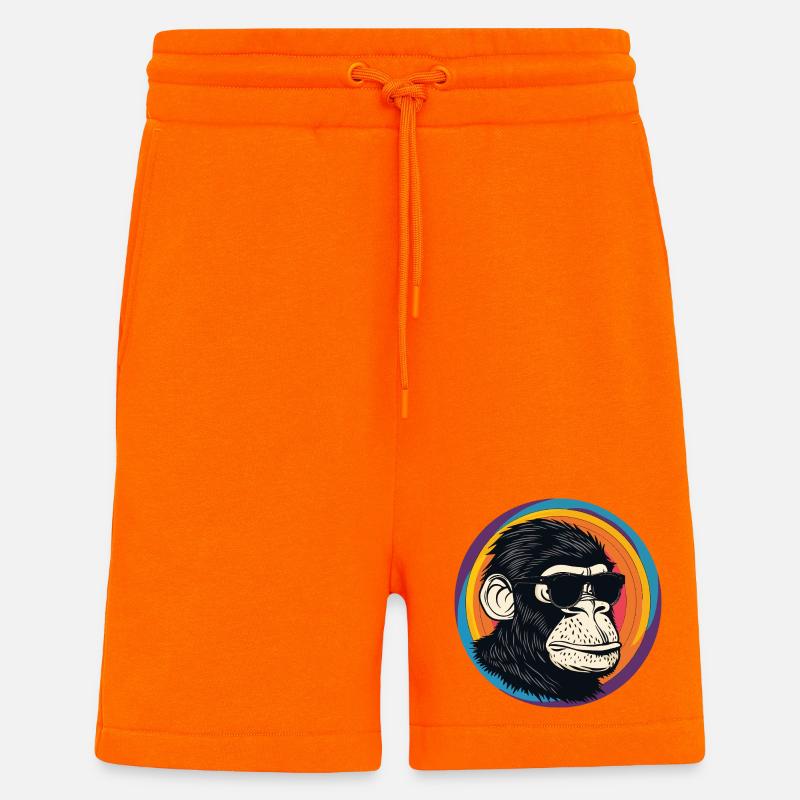 Monkey Sunglasses Comic - Shorts - made by SPREAD - SUNSET ORANGE
